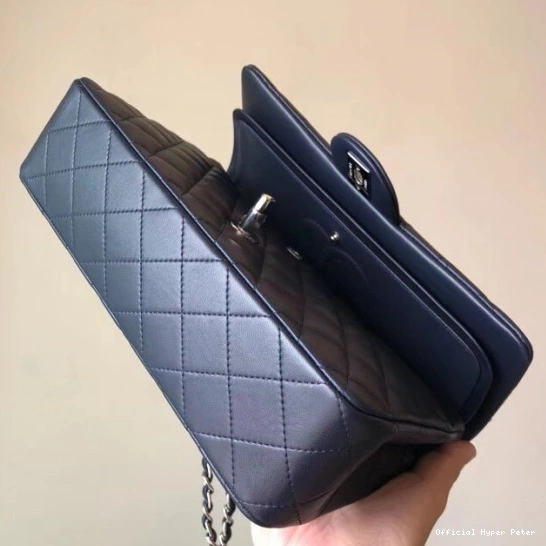 Hyper Peter CHANEL Royalblue With Lambskin Silver 25cm Hardware 0731